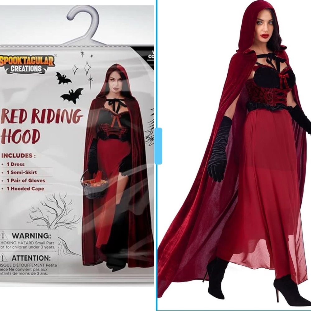 SPOOKTACULAR Creations Red Riding Hood Costume for womenโs Size Small NWOT